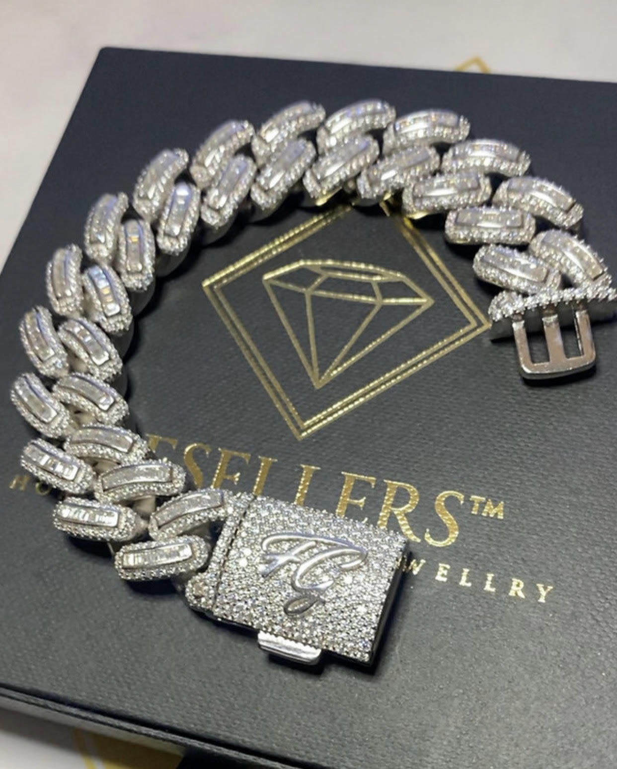 BAGUETTE MIAMI CUBAN BRACELET (Passes the Diamond Tester)
