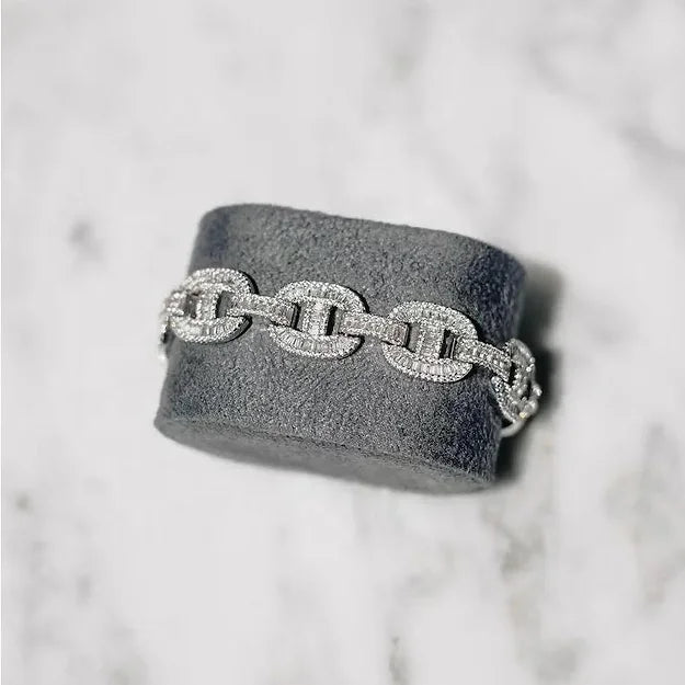 ICED MARINERS BRACELET (Passes the Diamond tester)