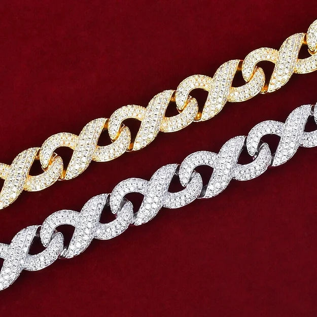 INFINITY CUBAN NECKLACE(Passes the Diamond Tester)