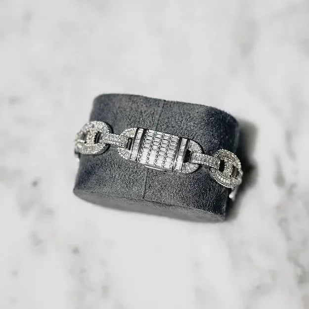 ICED MARINERS BRACELET (Passes the Diamond tester)
