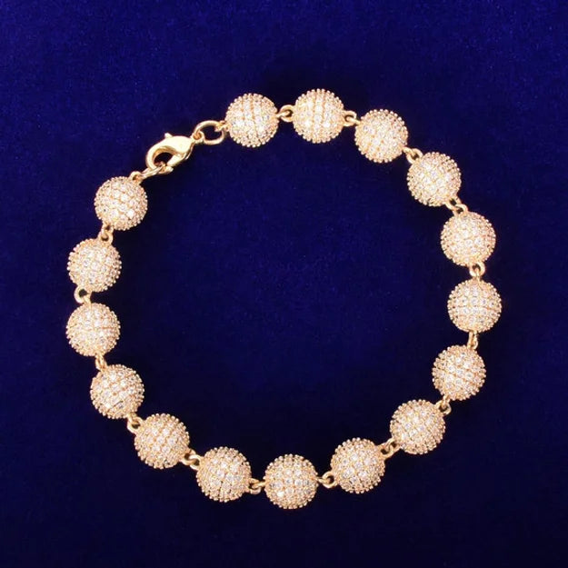 ICED BALL BRACELET (Passes the Diamond Tester)