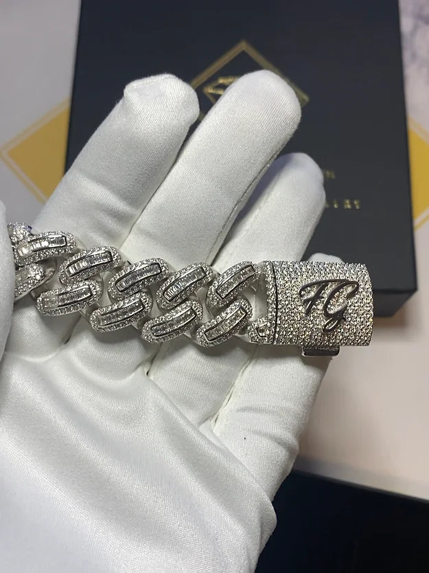 BAGUETTE MIAMI CUBAN BRACELET (Passes the Diamond Tester)