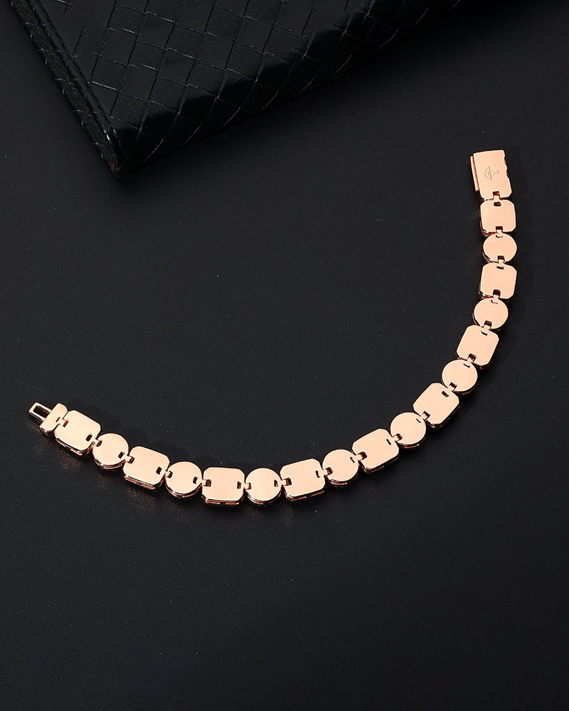 10MM MIXED ROUND AND BAGUETTE CLUSTER TENNIS BRACELET (Passes the Diamond Tester)