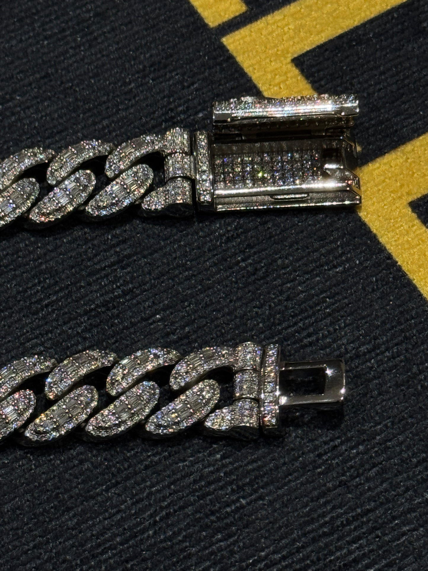 DOUBLE ROW BAGUETTE CUBAN NECKLACE (Passes The Diamond Tester)