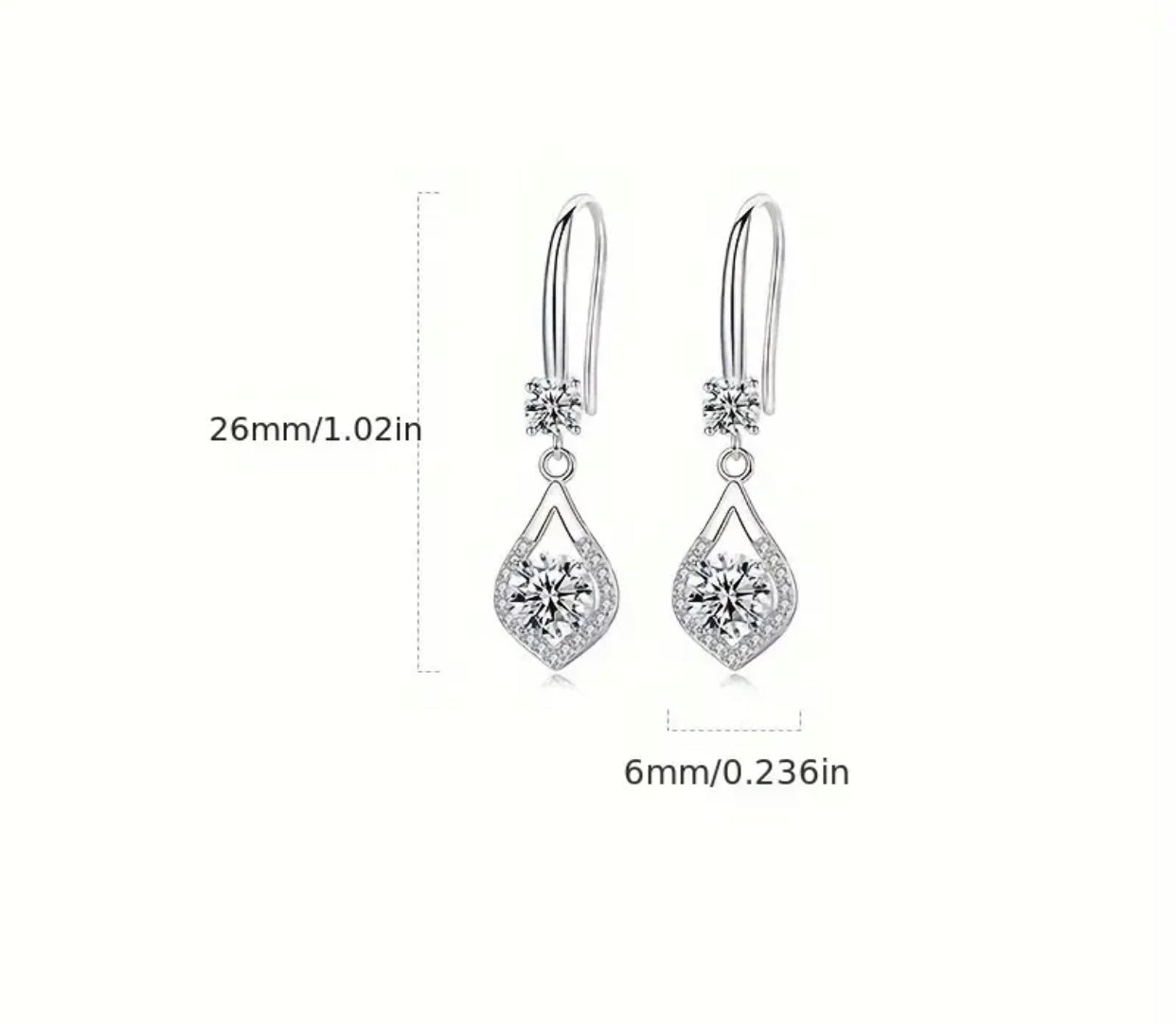 WATER DROP MOISSANITE DIAMOND EARRINGS (Passes Diamond Tester)