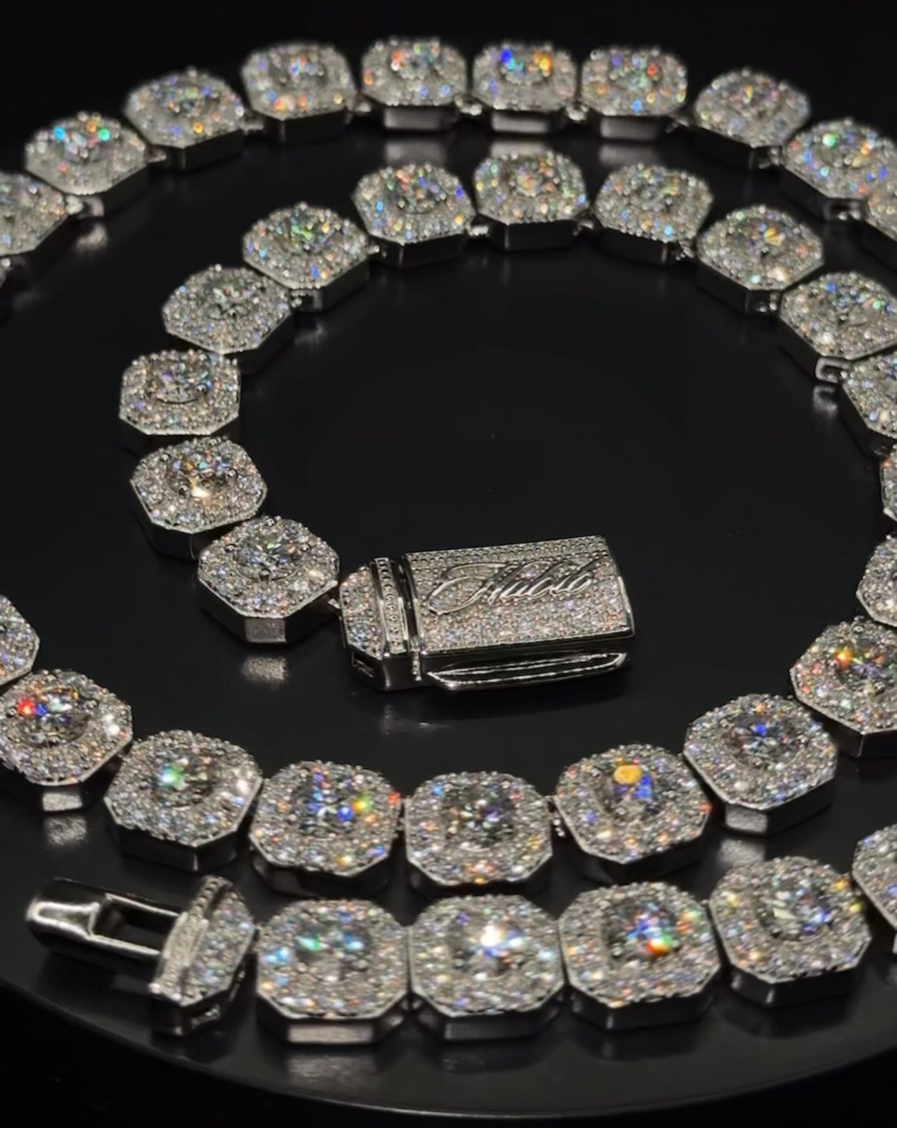 10MM CLUSTER TENNIS Necklace (Passes The Diamond Tester)