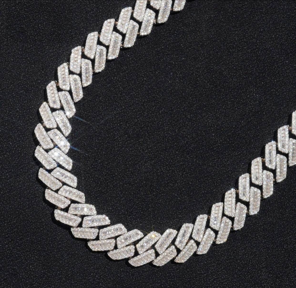 BAGUETTE CUBAN NECKLACE (Passes The Diamond Tester)