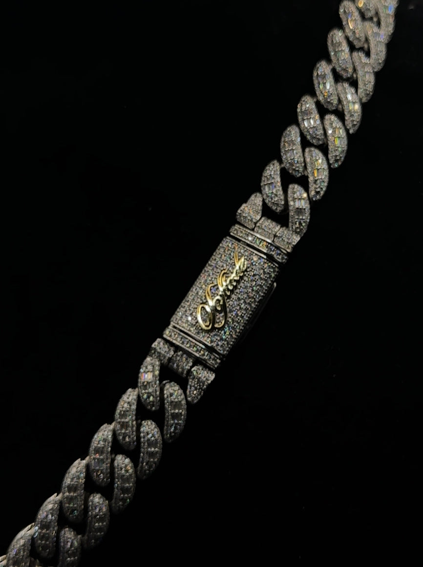 DOUBLE ROW BAGUETTE CUBAN NECKLACE (Passes The Diamond Tester)