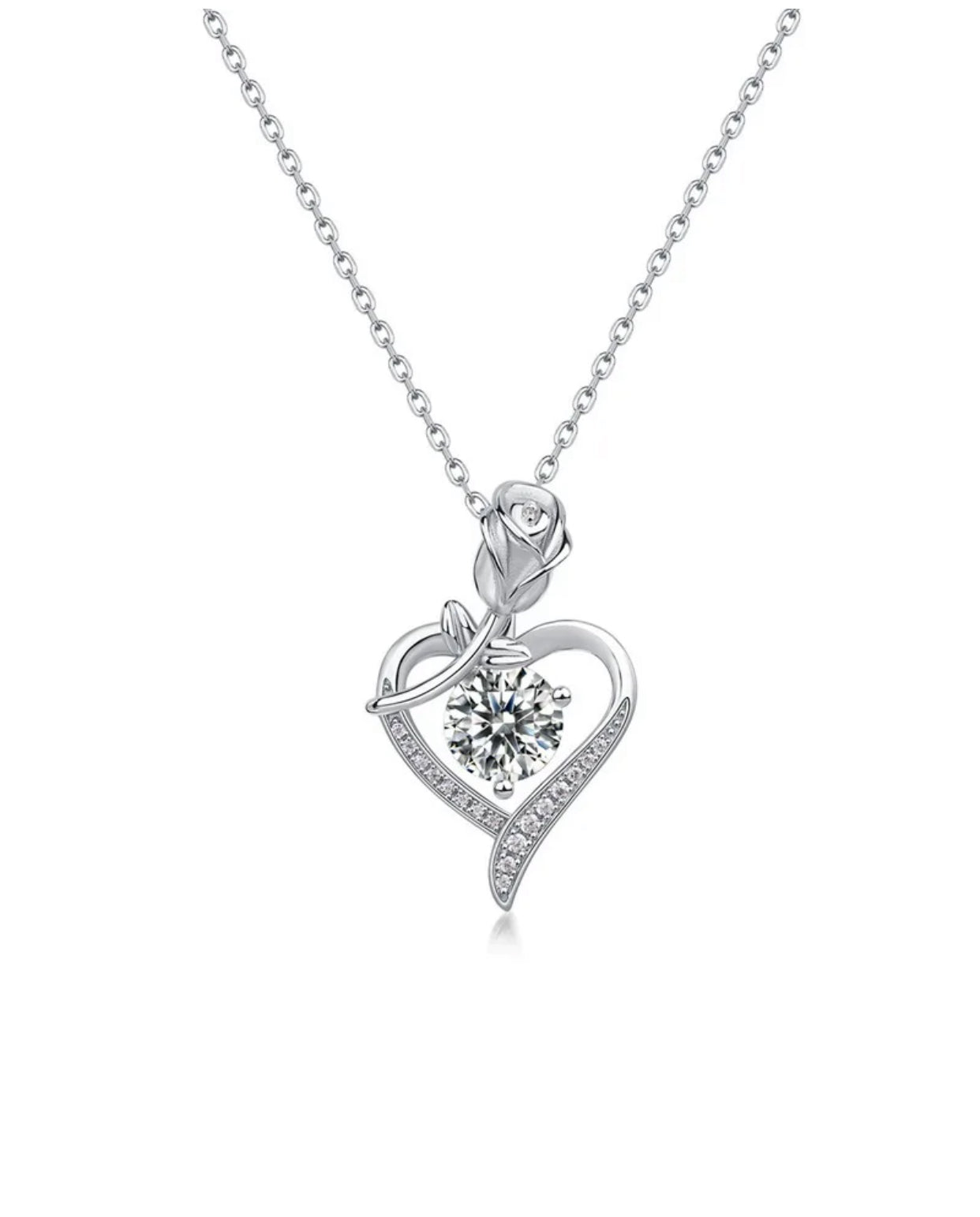 Rose Head Pendant (Passes the Diamond tester)