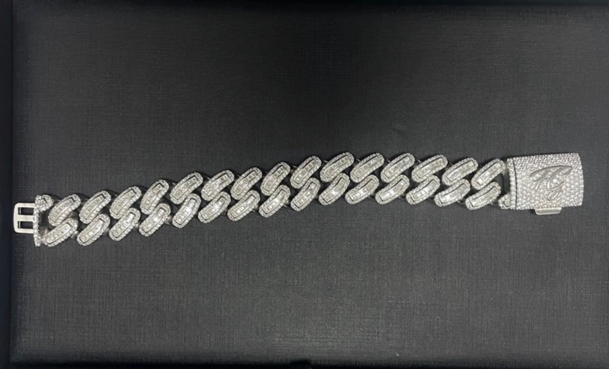 BAGUETTE MIAMI CUBAN BRACELET (Passes the Diamond Tester)
