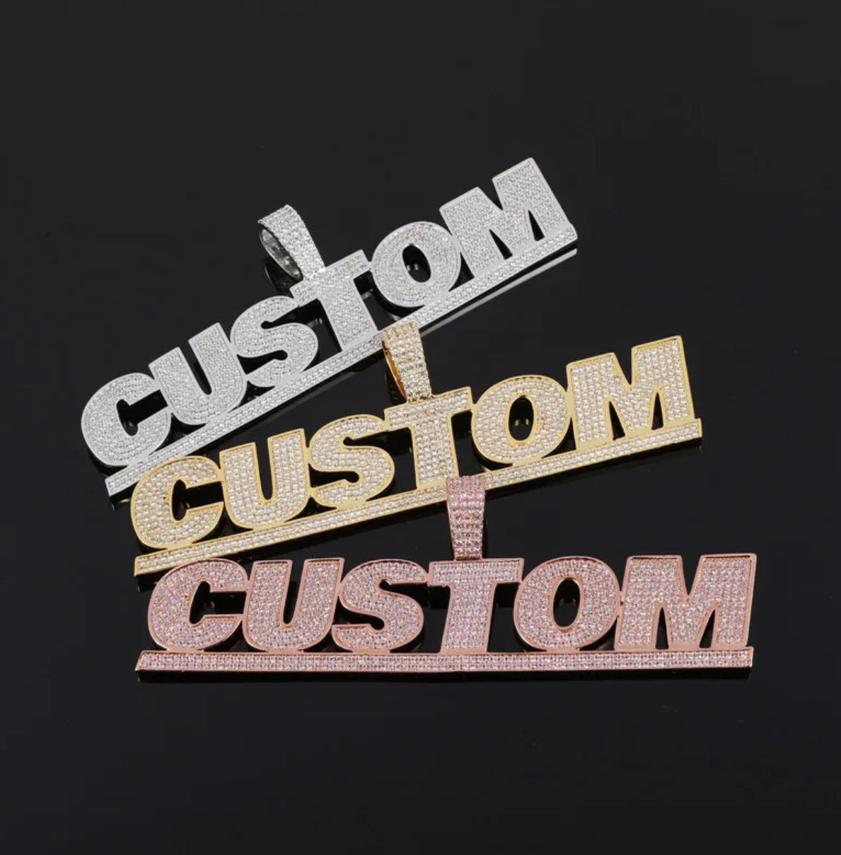 Custom Bold Underlined Font Pendant (Passes the Diamond Tester)