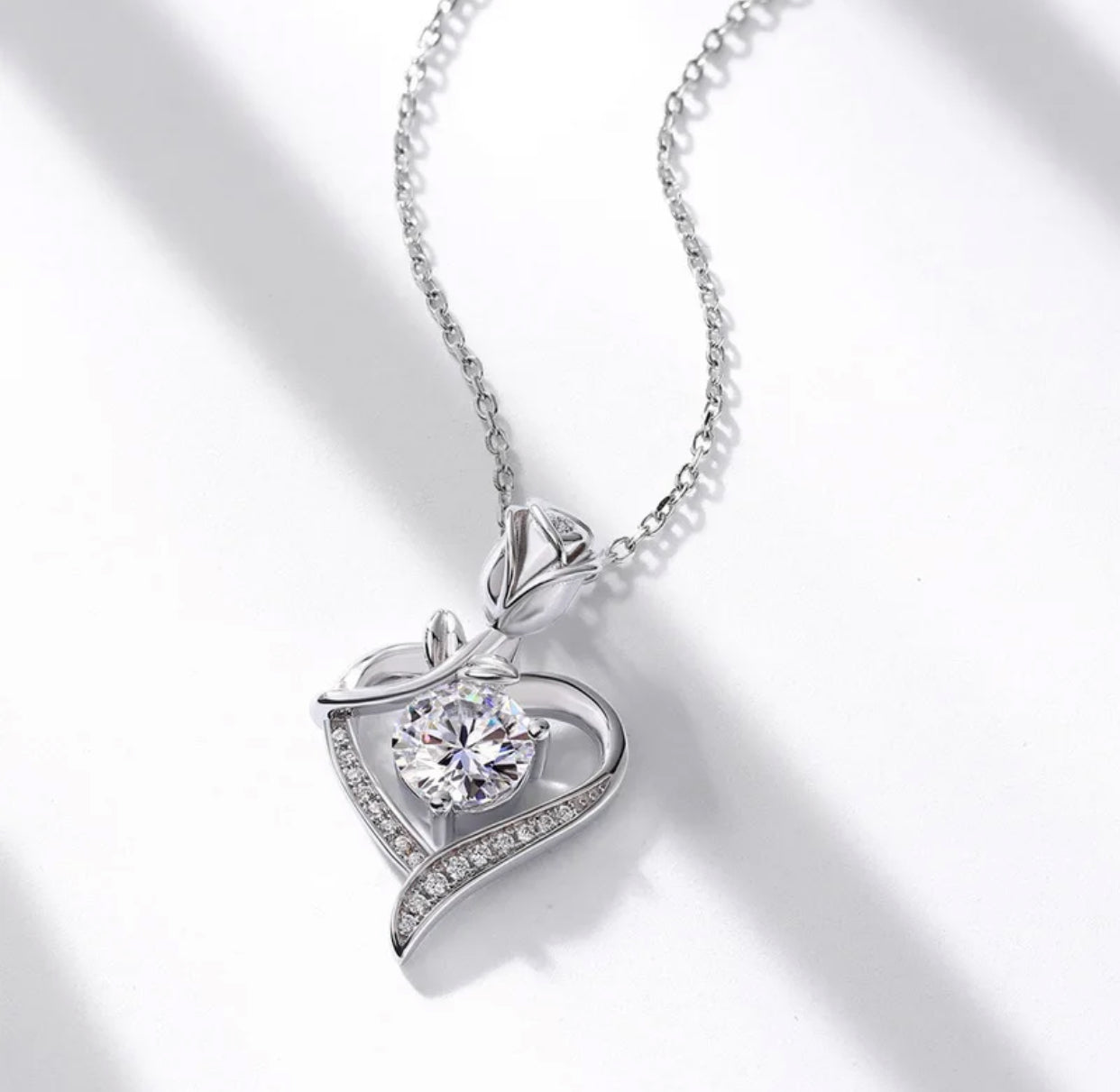 Rose Head Pendant (Passes the Diamond tester)