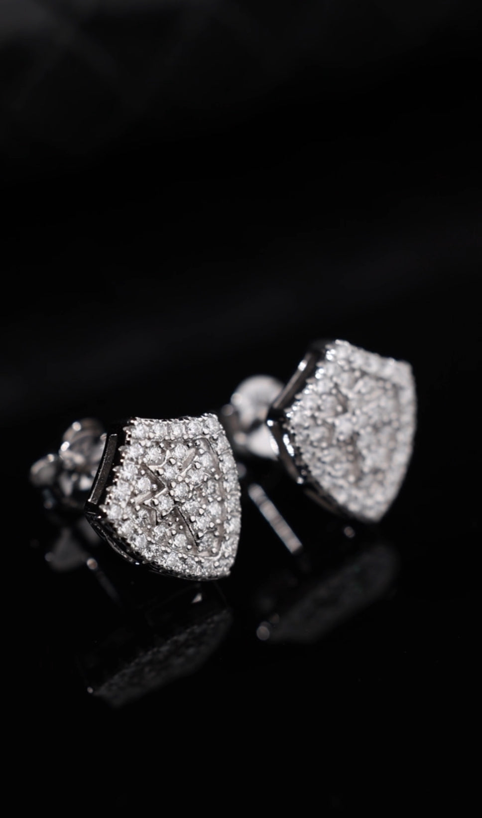 SHIELD OF GOD EARRINGS (Passes Diamond Tester)