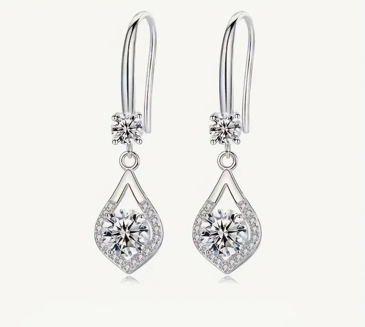 WATER DROP MOISSANITE DIAMOND EARRINGS (Passes Diamond Tester)