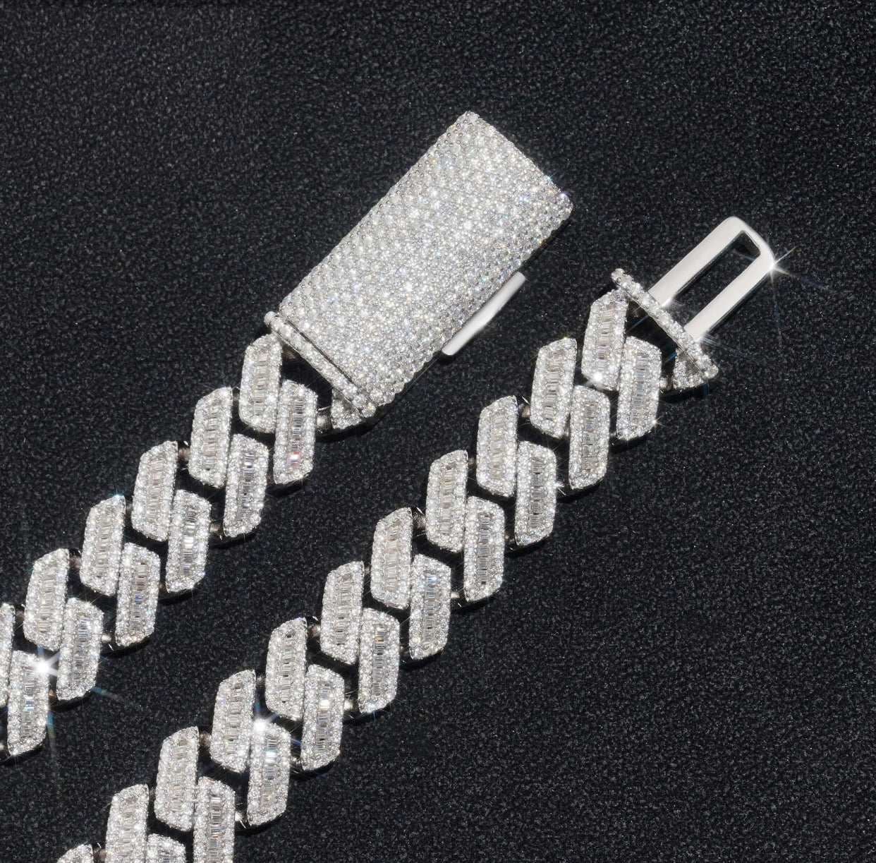 BAGUETTE CUBAN NECKLACE (Passes The Diamond Tester)