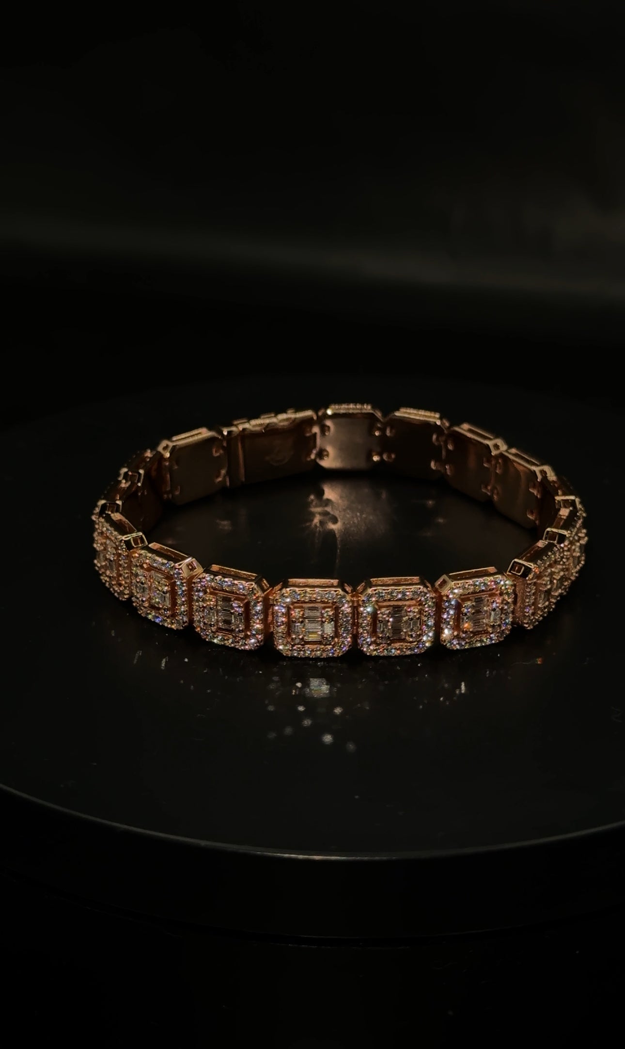 10MM CLUSTER BAGUETTE TENNIS BRACELET (Passes the Diamond Tester)