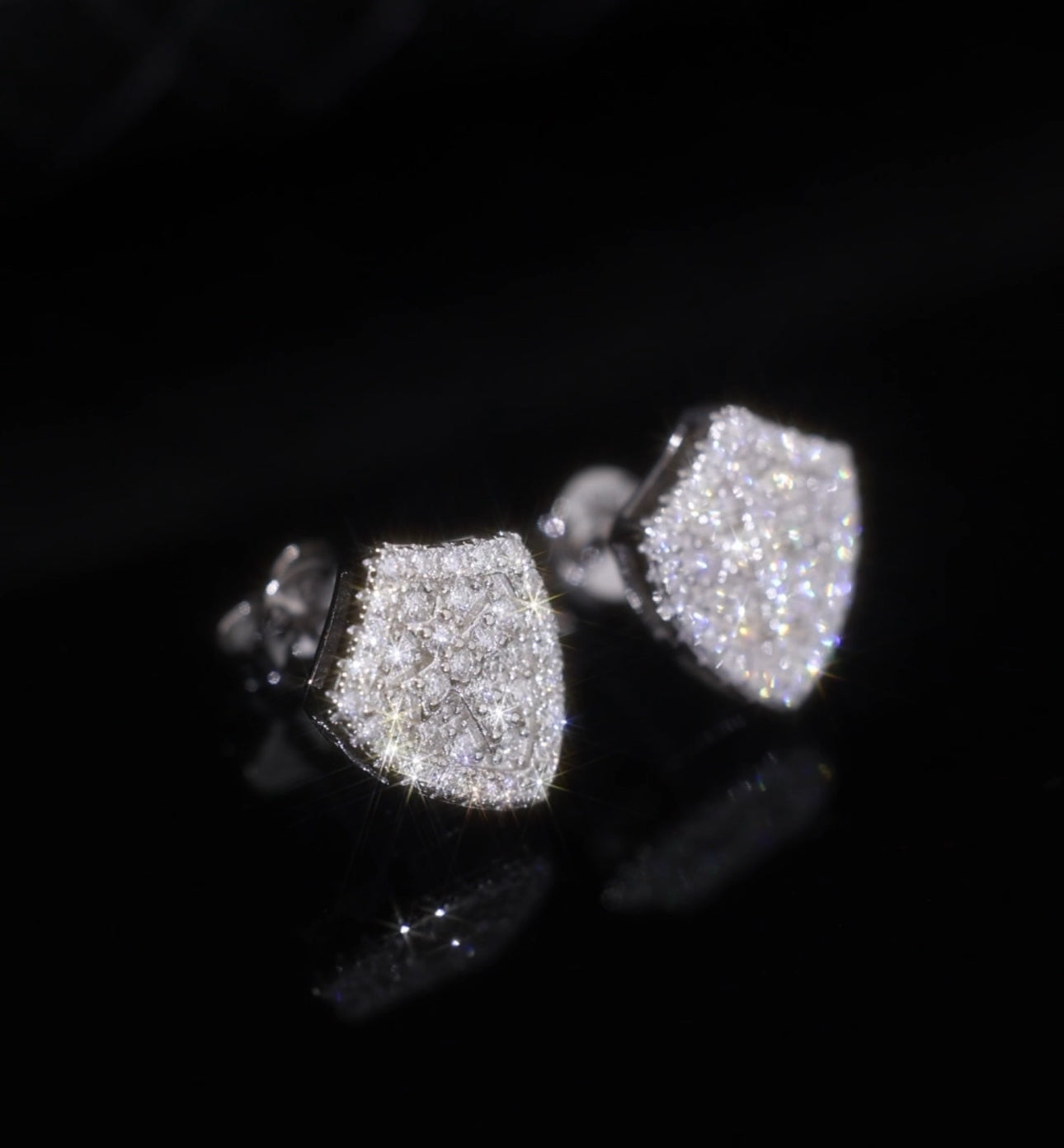 SHIELD OF GOD EARRINGS (Passes Diamond Tester)