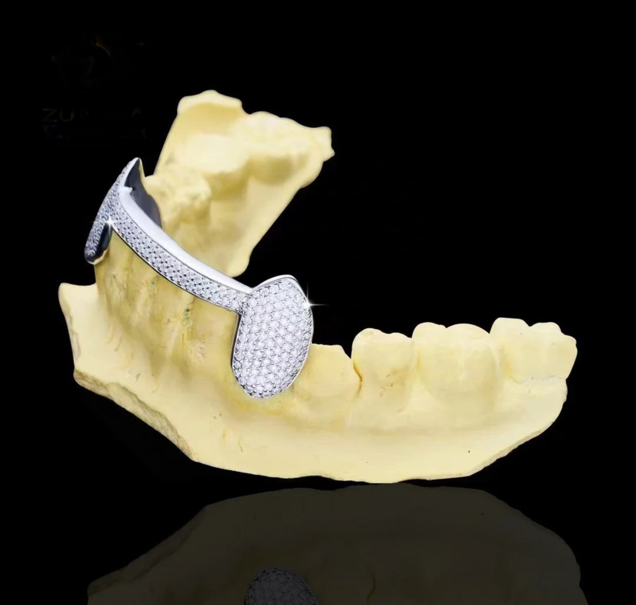 Canine to Canine Iced Out Silver Grillz (Passes The Diamond Tester)