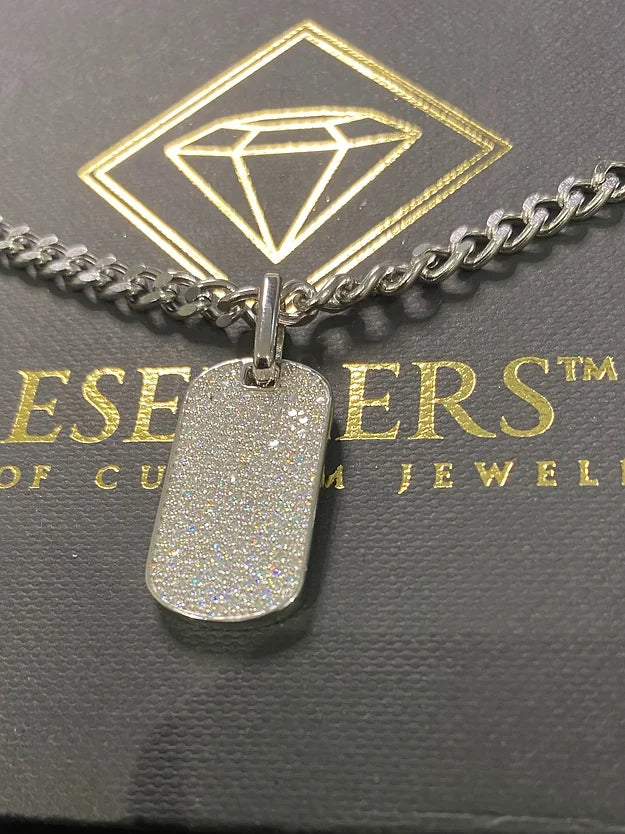 Iced Military Tag Pendant (Passes the Diamond tester)