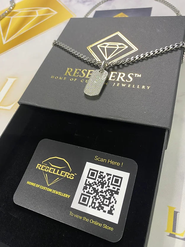 Iced Military Tag Pendant (Passes the Diamond tester)