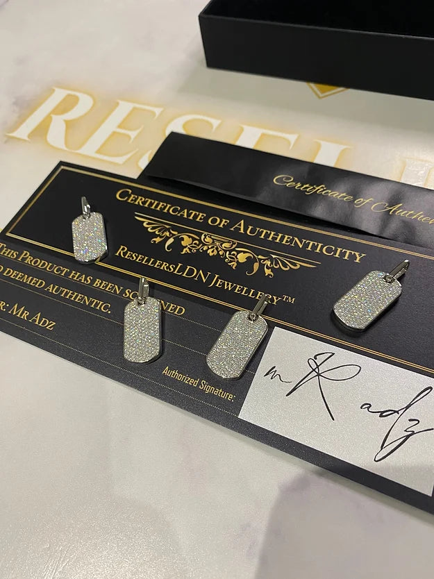 Iced Military Tag Pendant (Passes the Diamond tester)