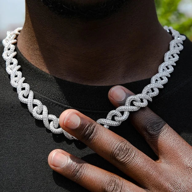INFINITY CUBAN NECKLACE(Passes the Diamond Tester)