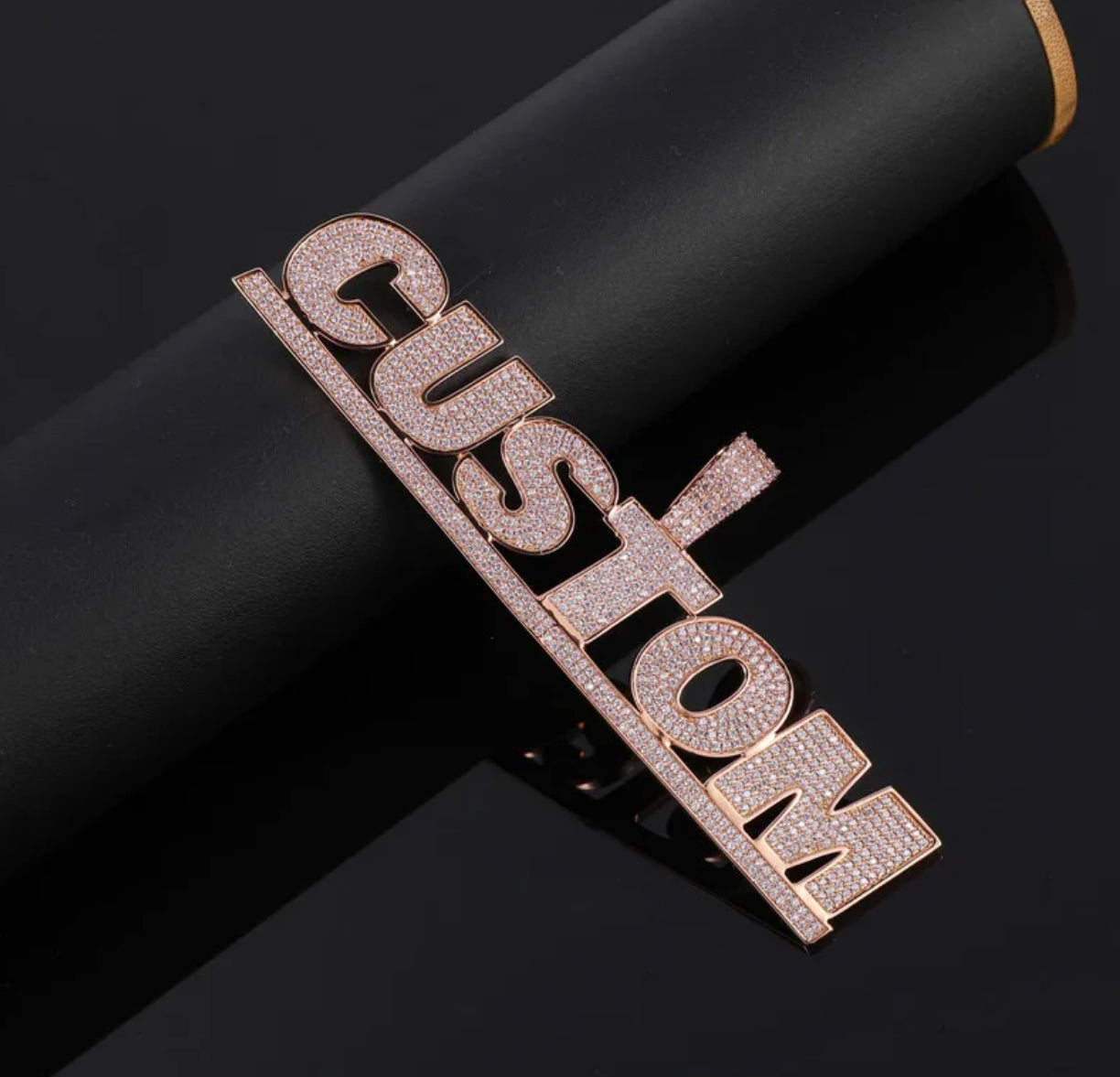 Custom Bold Underlined Font Pendant (Passes the Diamond Tester)