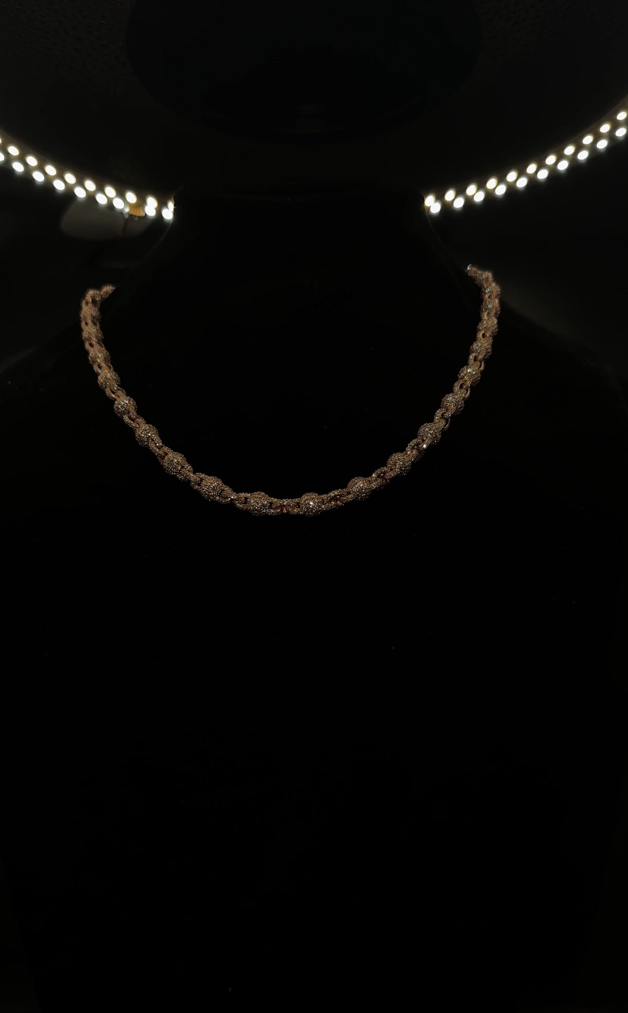 8MM ICED LINKED BALL NECKLACE (Passes The Diamond Tester)