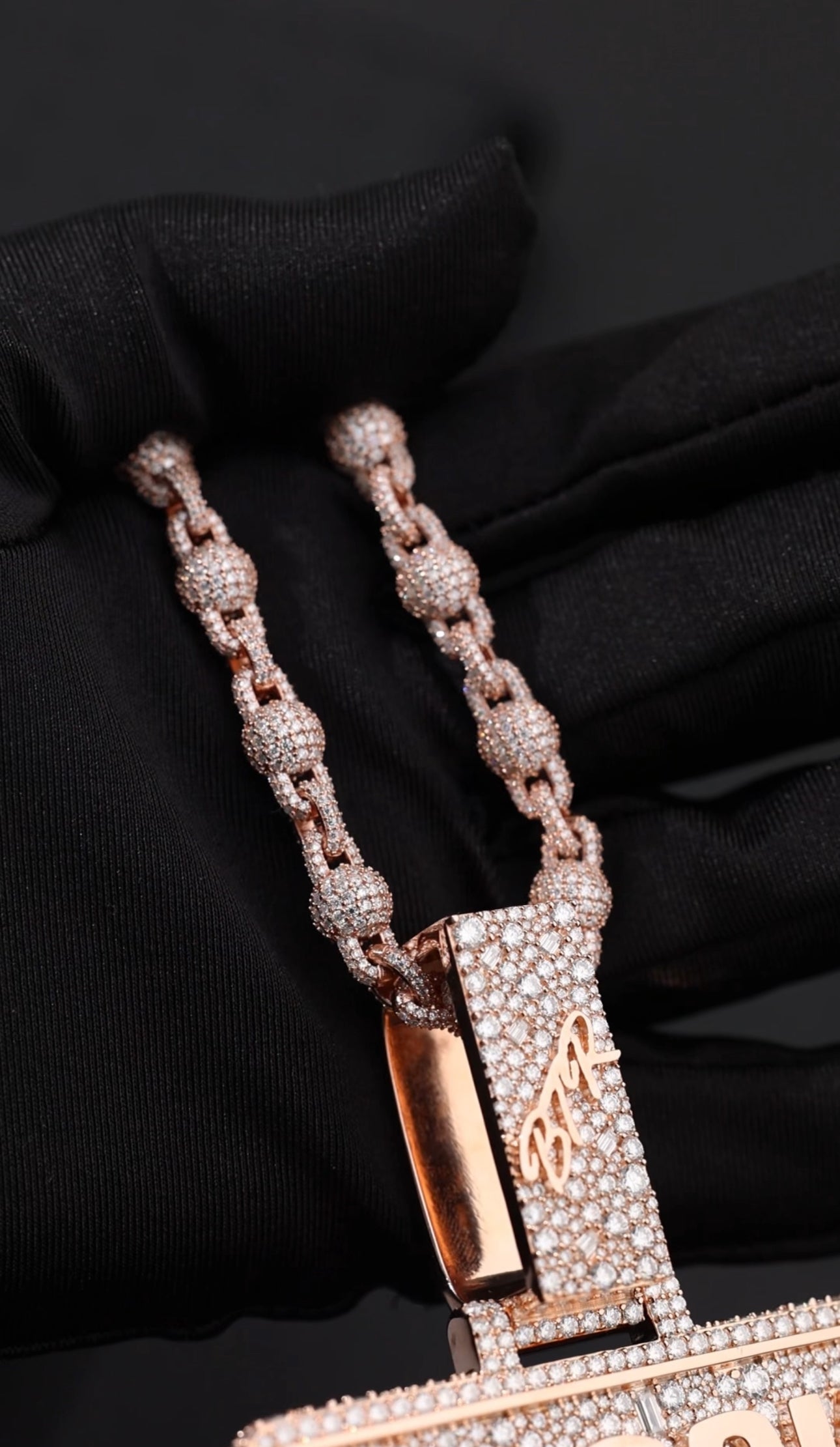 8MM ICED LINKED BALL NECKLACE (Passes The Diamond Tester)