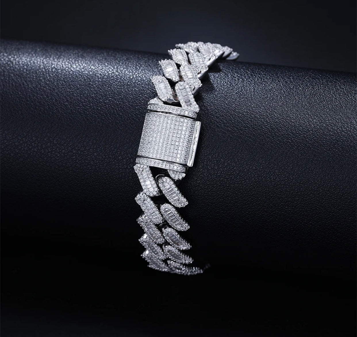 SHARP END BAGUETTE CUBAN BRACELET (Passes the Diamond Tester)