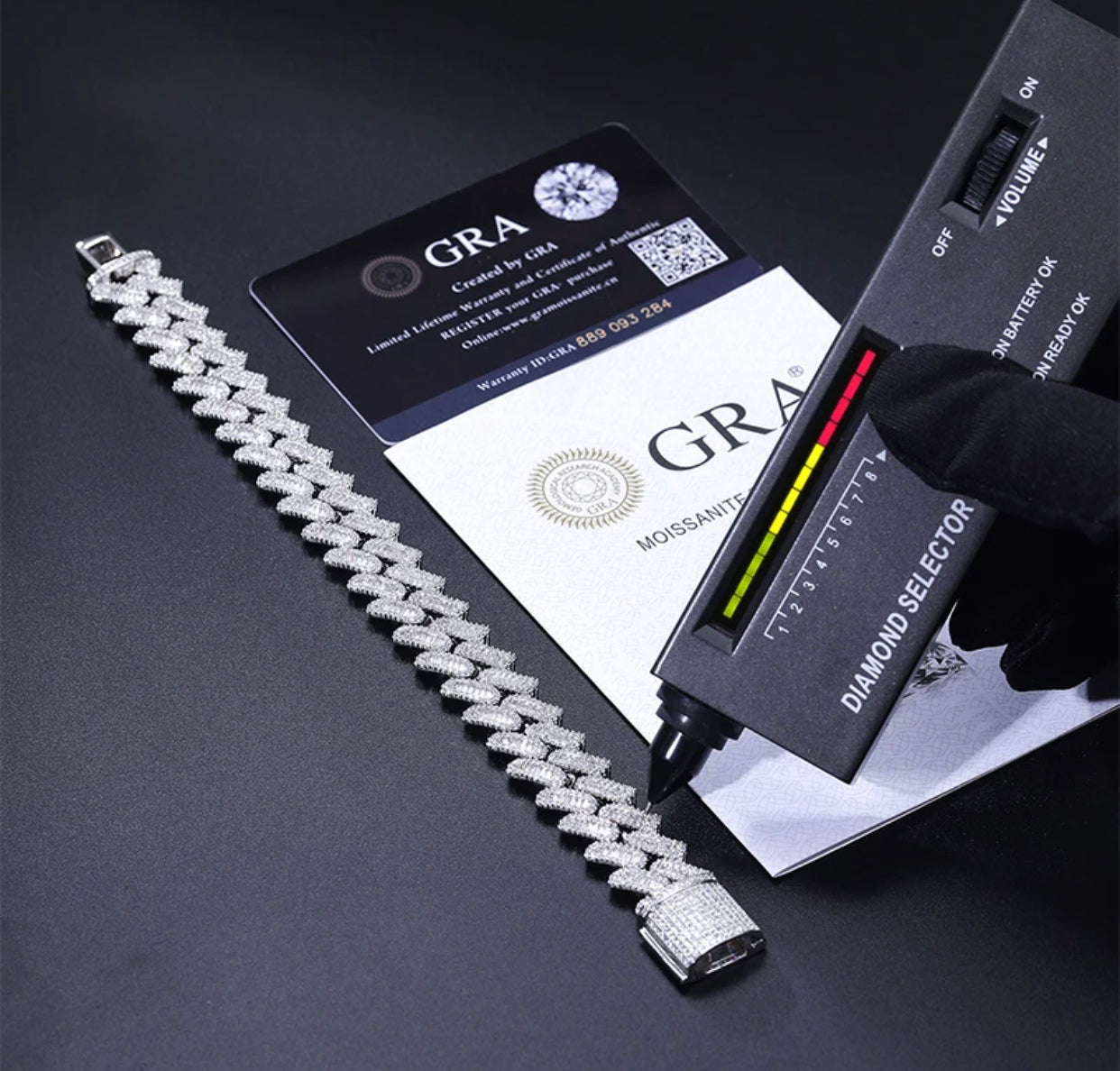 SHARP END BAGUETTE CUBAN BRACELET (Passes the Diamond Tester)