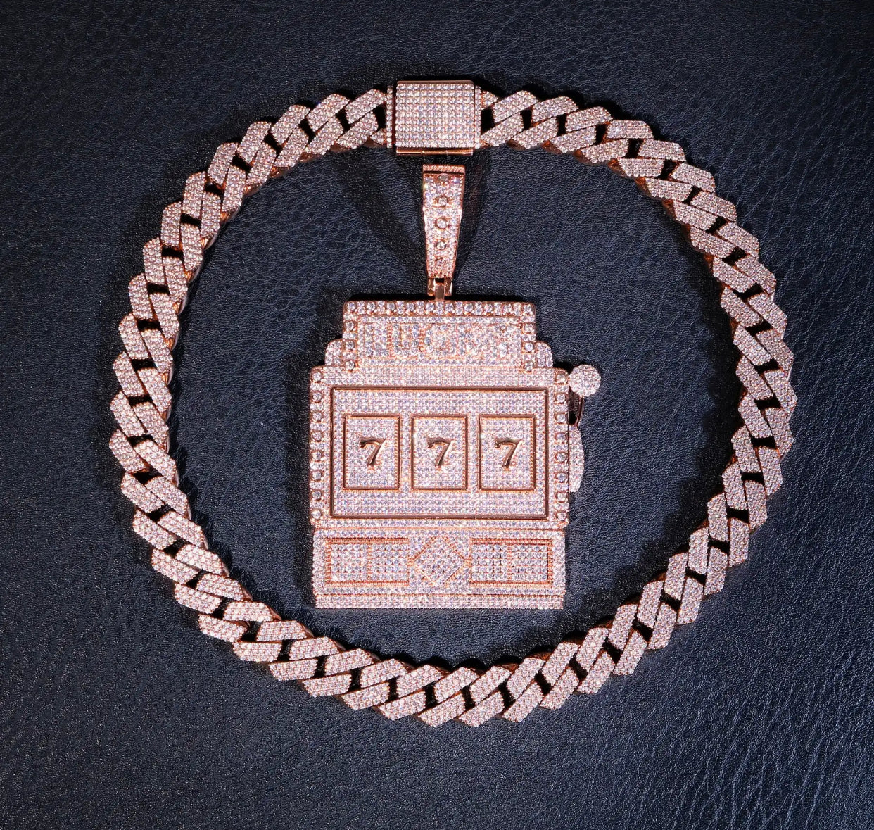 Custom Slot Machine Pendant (Passes Diamond Tester)