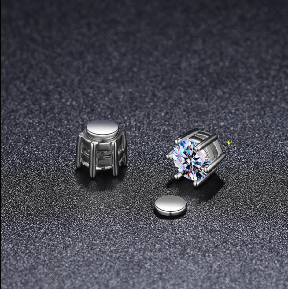 MAGNETIC CIRCLE MOISSANITE DIAMOND EARRINGS (Passes the Diamond Tester)