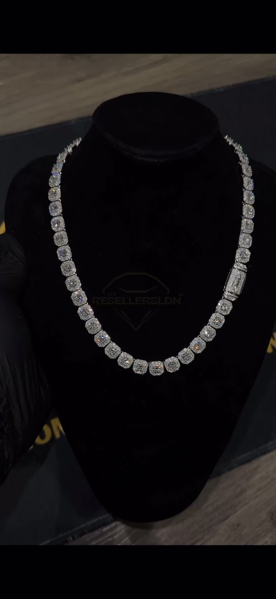 CLUSTER TENNIS Necklace (Passes The Diamond Tester) – ResellersLDN