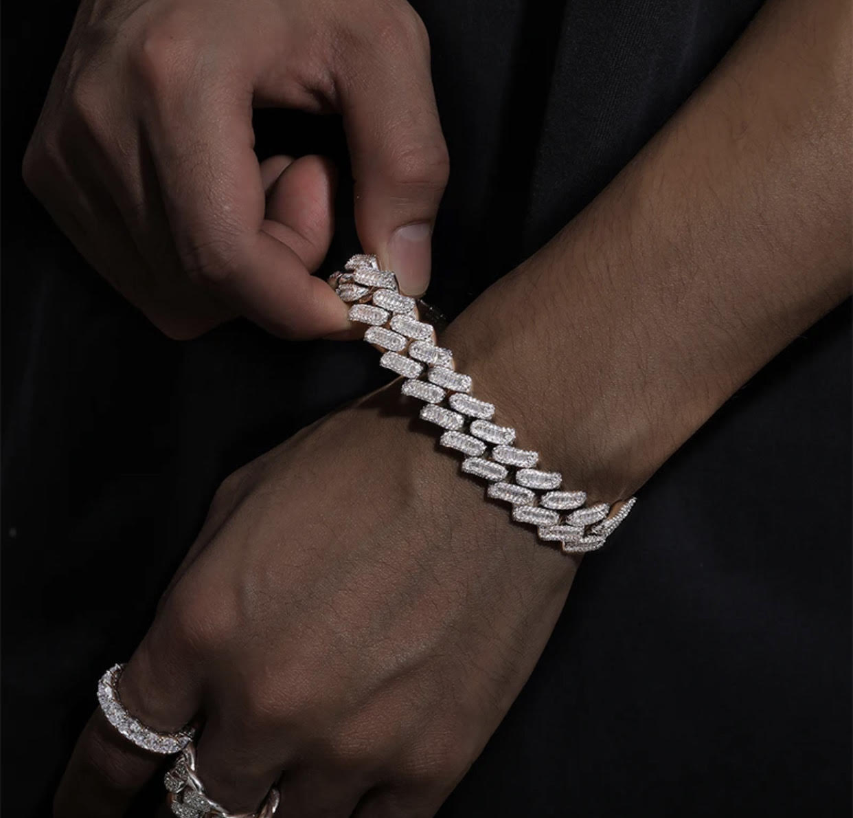 SHARP END BAGUETTE CUBAN BRACELET (Passes the Diamond Tester)